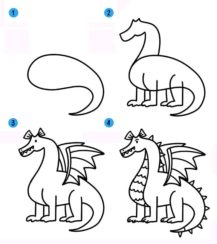 Как нарисовать (рисовать) дракона » Рисуем легко и поэтапно