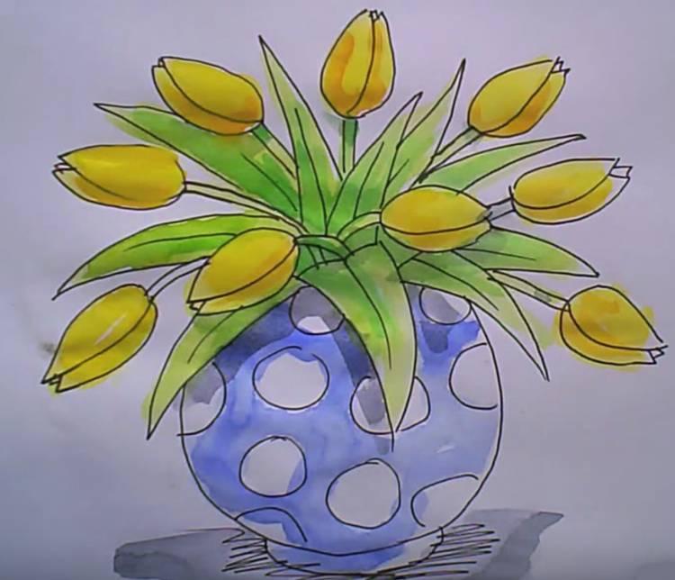 Натюрморт карандашом для начинающих цветы