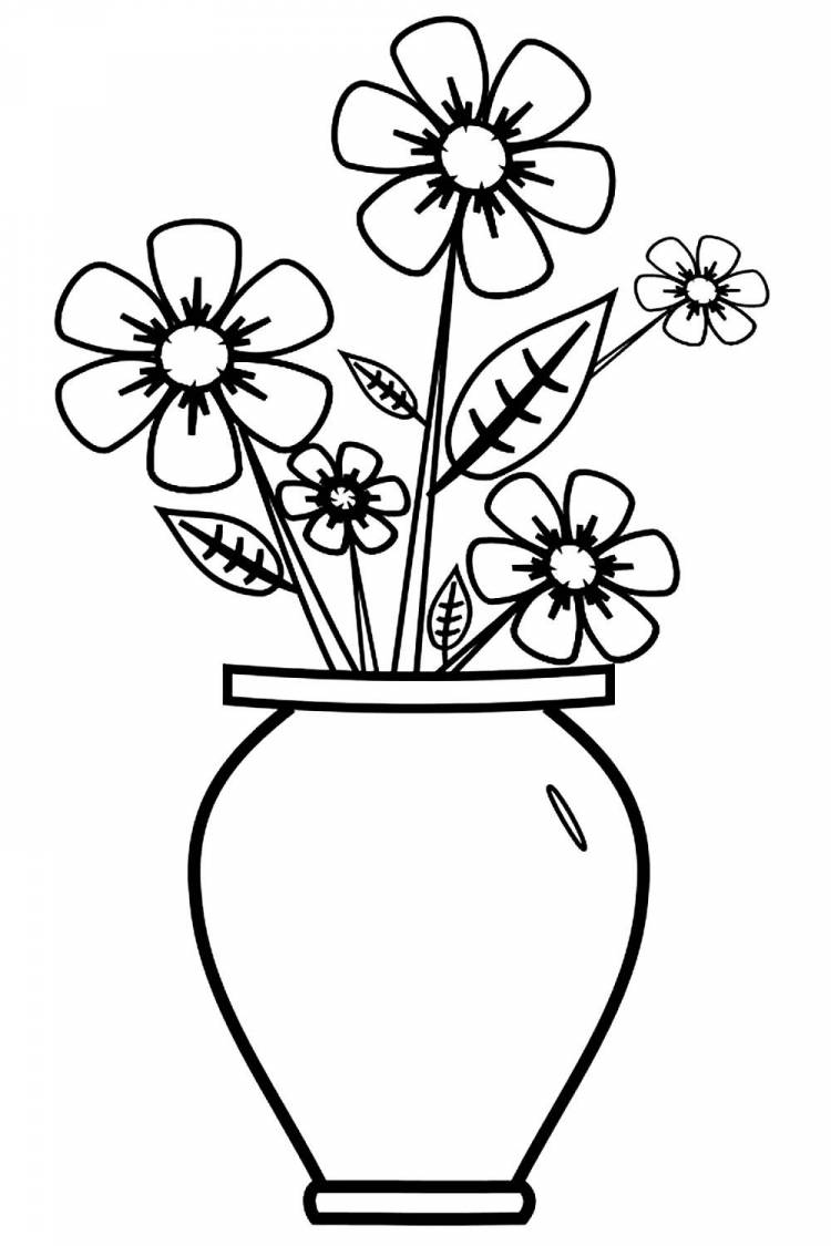 Картинки ваза с цветами карандашом 