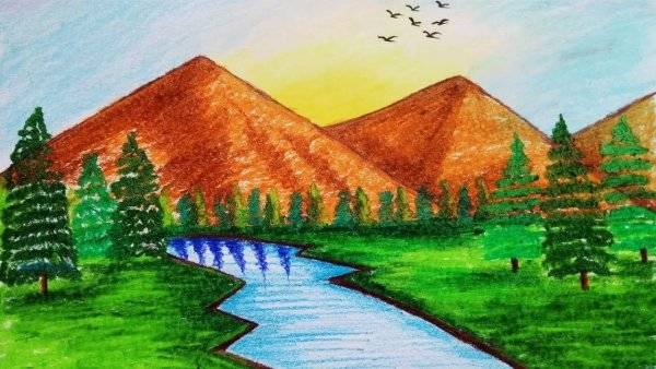 Картинки природа казахстана для детей нарисованные 