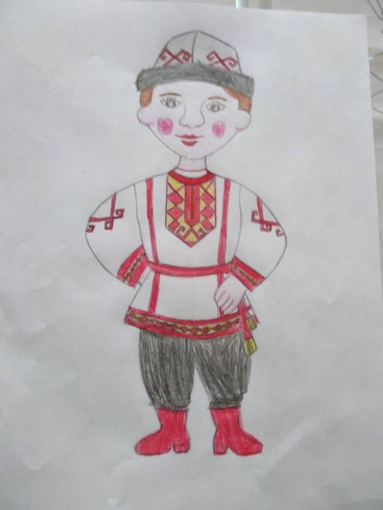 Чувашский народный костюм рисунок