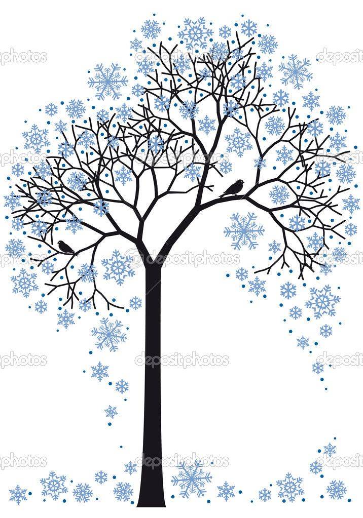 Зимнее дерево, вектор