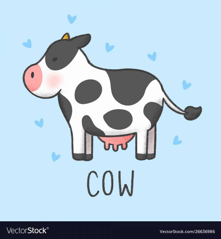 Легкий рисунок коровы