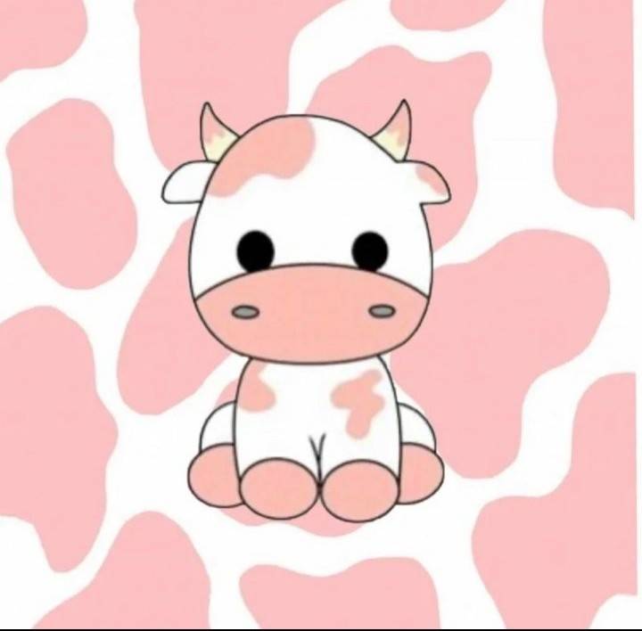 Создать мем милые рисунки легкие, розовая корова, розовая коровка