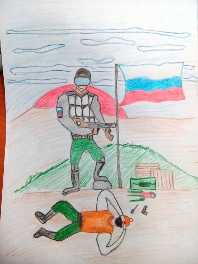 Детский рисунок спецназовца