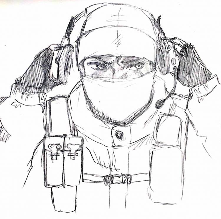 Рисунок спецназовца карандашом