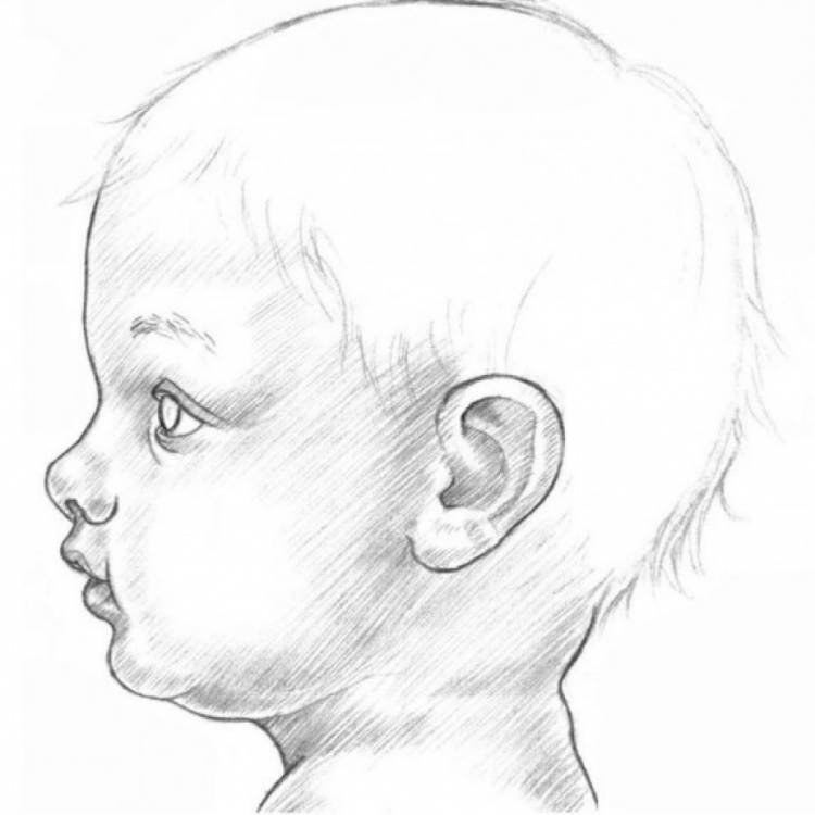 Лицо ребенка рисунок карандашом для детей