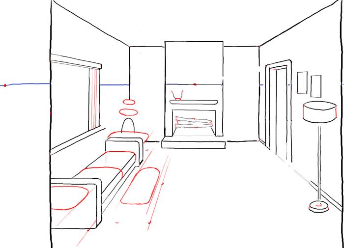 Как нарисовать комнату карандашом поэтапно для начинающих легко