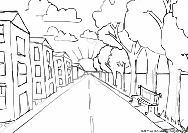 Легкие рисунки на тему городской пейзаж 