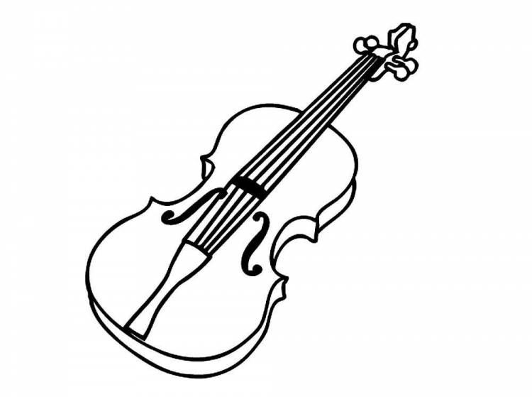 Скрипка рисунок для детей раскраска 