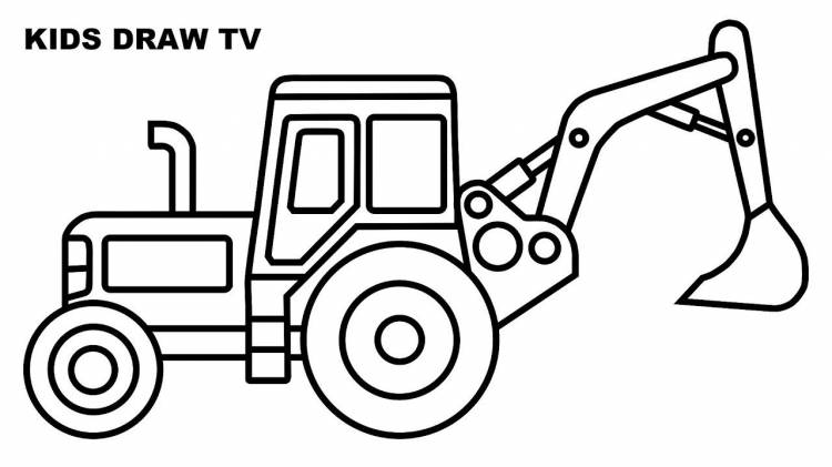 Трактор с ковшом детский рисунок 