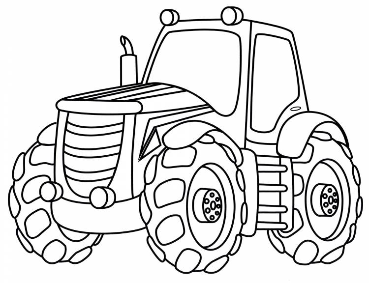 Раскраска Современный трактор