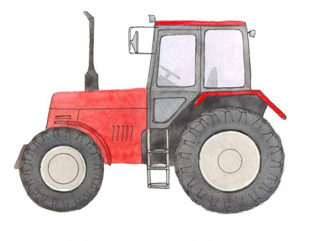 Рисунки карандашом для детей трактор 