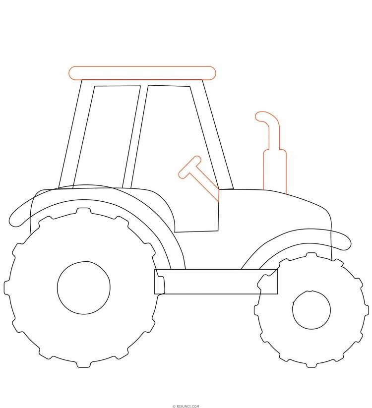 Рисунки для срисовки карандашом трактор
