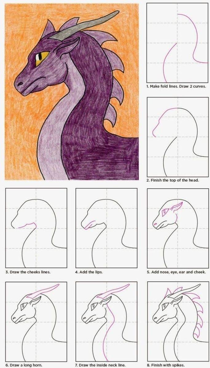 Рисунок карандашом дракон для детей