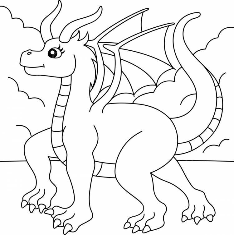 рисунок ходячий женский дракон раскраска для детей волшебная вектор PNG , рисунок дракона, рисунок крысы, женский рисунок PNG картинки и пнг рисунок для бесплатной загрузки