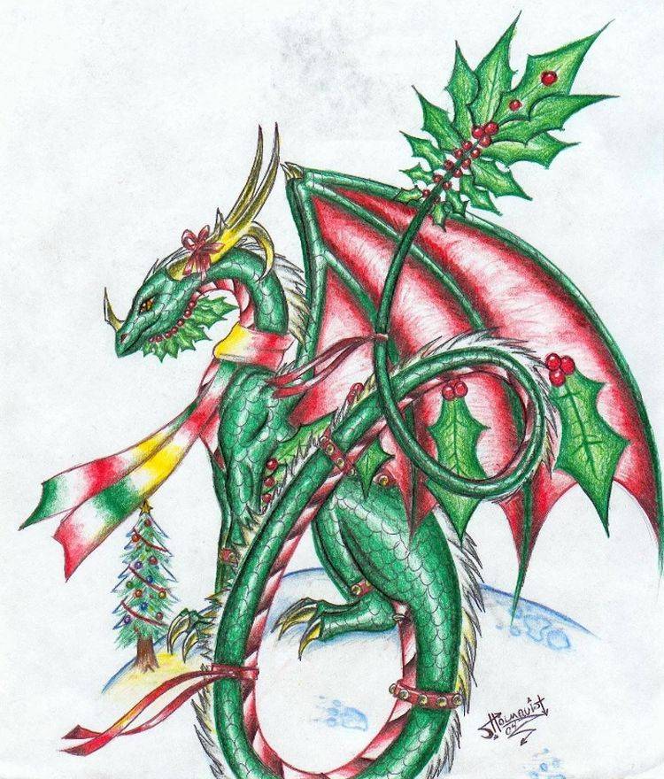 Рисунки драконов на Новый год