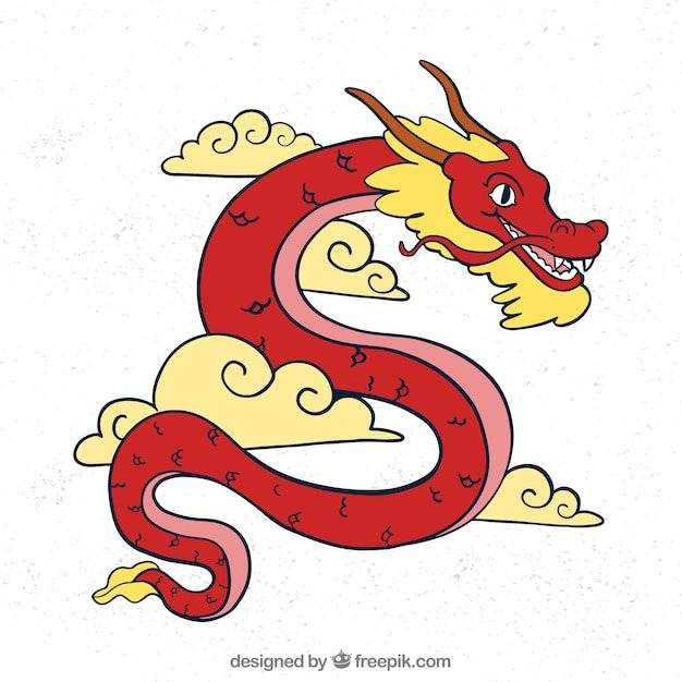 Рисунок китайский дракон детский 