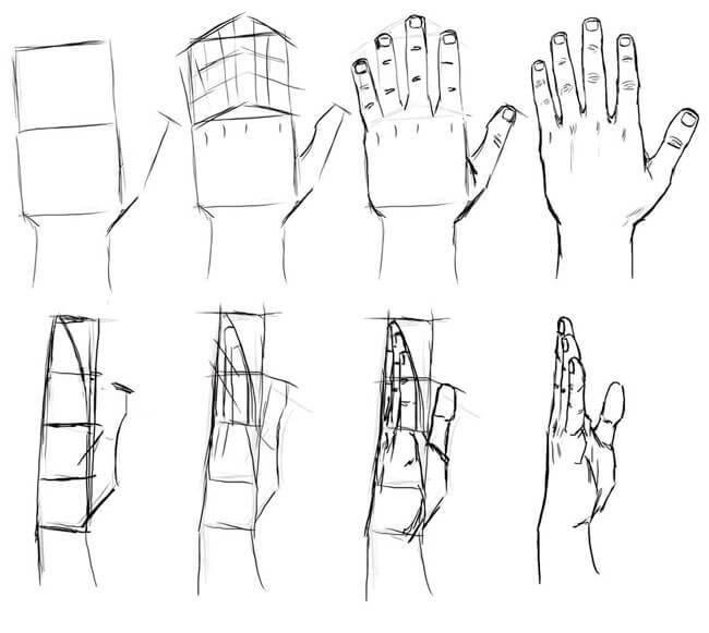 Как рисовать кисти рук человека карандашом поэтапно