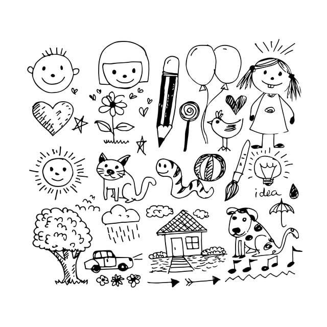 рисунок дети рисовать каракули значок PNG , детский рисунок, рука рисунок, каракули клипарт PNG картинки и пнг рисунок для бесплатной загрузки