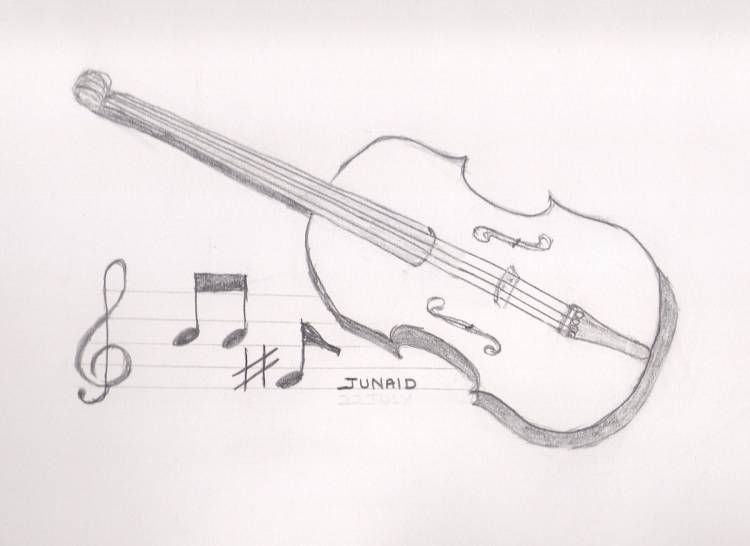Скрипка для срисовки