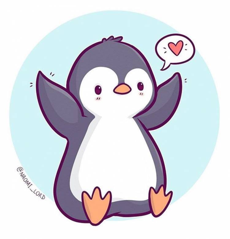Легкий рисунок пингвина