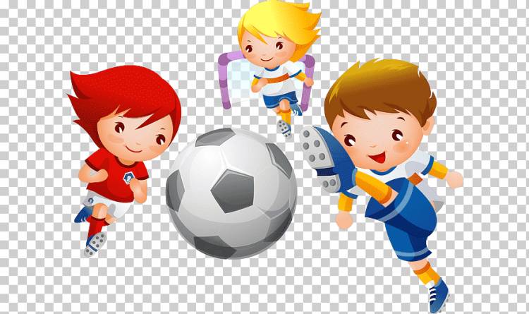 три малыша играют в футбол, футбол детский спорт рисунок, спорт, игра, команда, малыш png