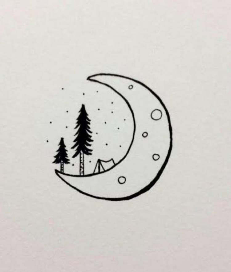 Луна простой рисунок