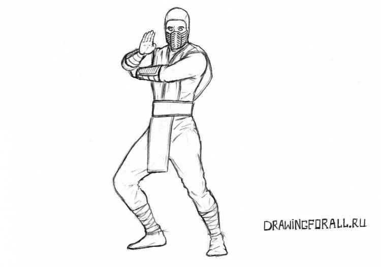 Как нарисовать скорпиона из Mortal Kombat (Много фото!)
