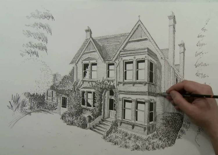 Рисунок дом мечты карандашом