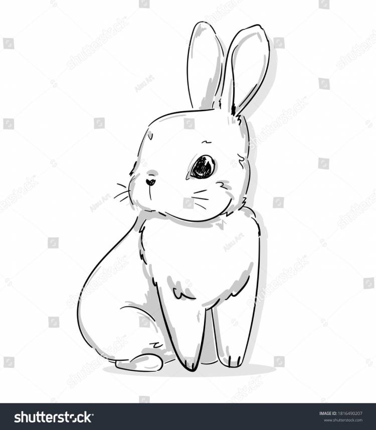 Рисунок карандашом для срисовки кролика