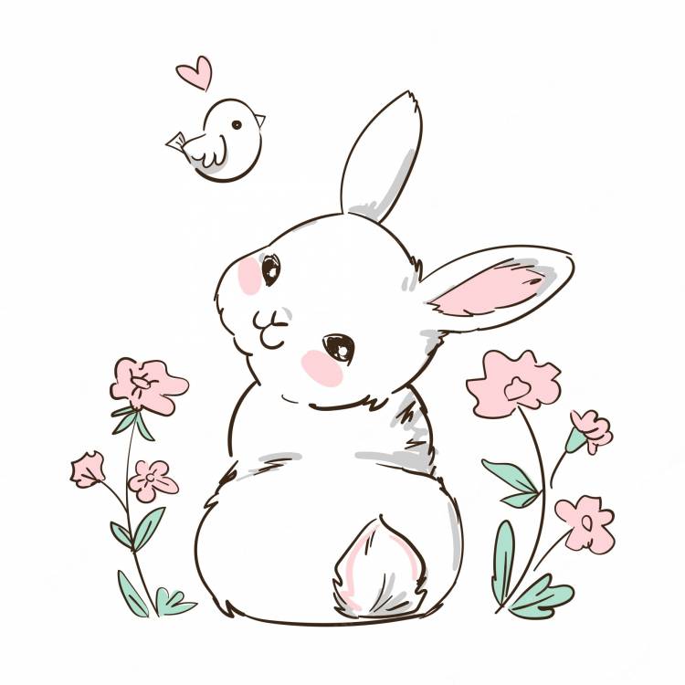 Кролик рисунок легкий