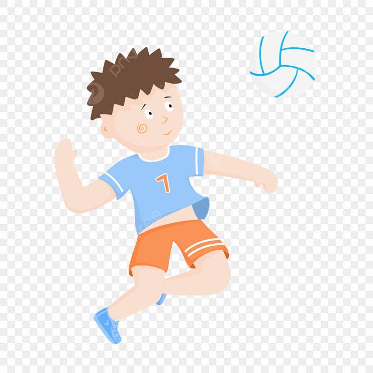 Играя в волейбол дети рисованной мультфильм милые играют коммерческие элементы PNG , волейбольный клипарт, играть в волейбол, ребенок PNG картинки и пнг PSD рисунок для бесплатной загрузки