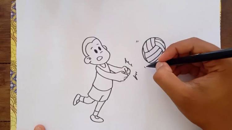 как нарисовать волейбол
