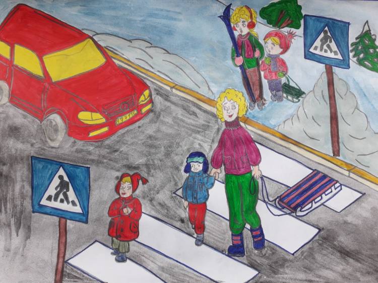 Рисунок безопасная дорога детям