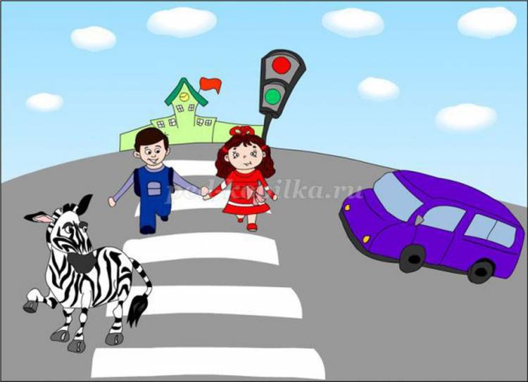 Пешеходный переход рисунок для детей