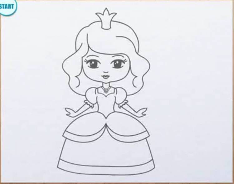Принцесса простой рисунок 
