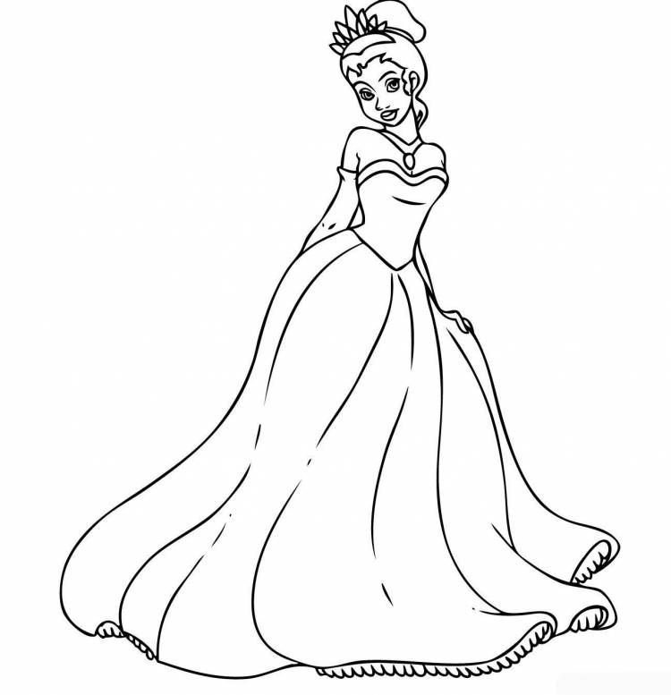 Рисунок принцесса раскраска