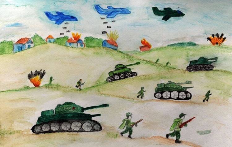 Рисунки на военную тему для детей