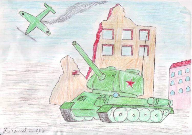 Лёгкие рисунки на тему войны для детей