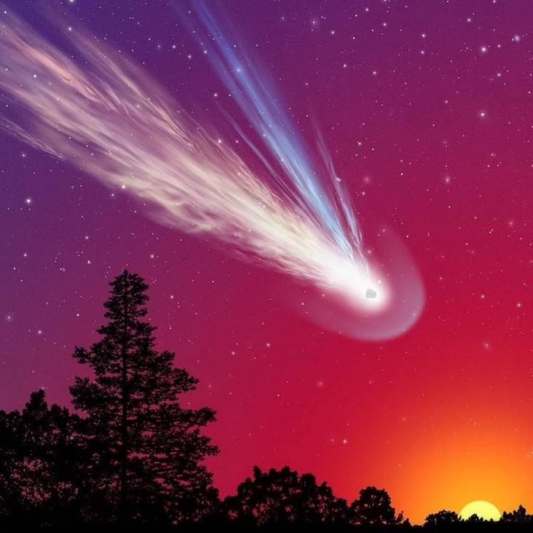 Рисунок кометы с хвостом
