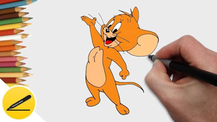 How to Draw Jerry the Mouse (Tom and Jerry) step by step ☆ Drawing for Kids