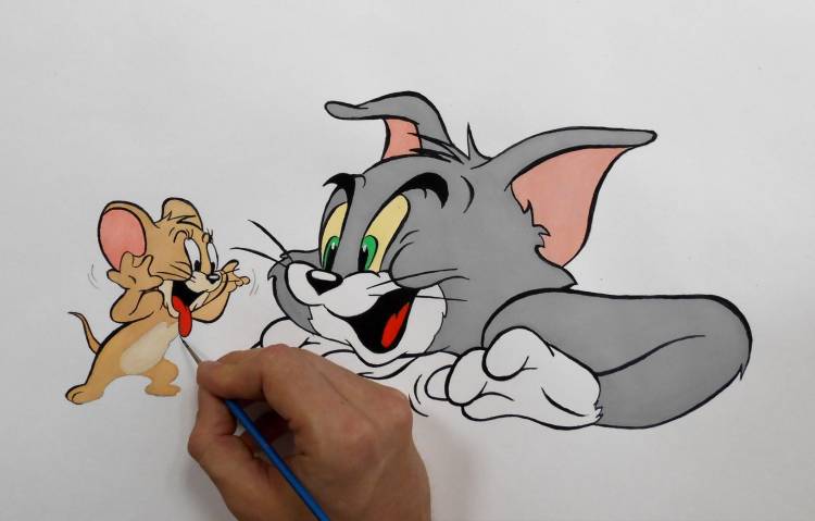 Том и Джерри рисунок цветной