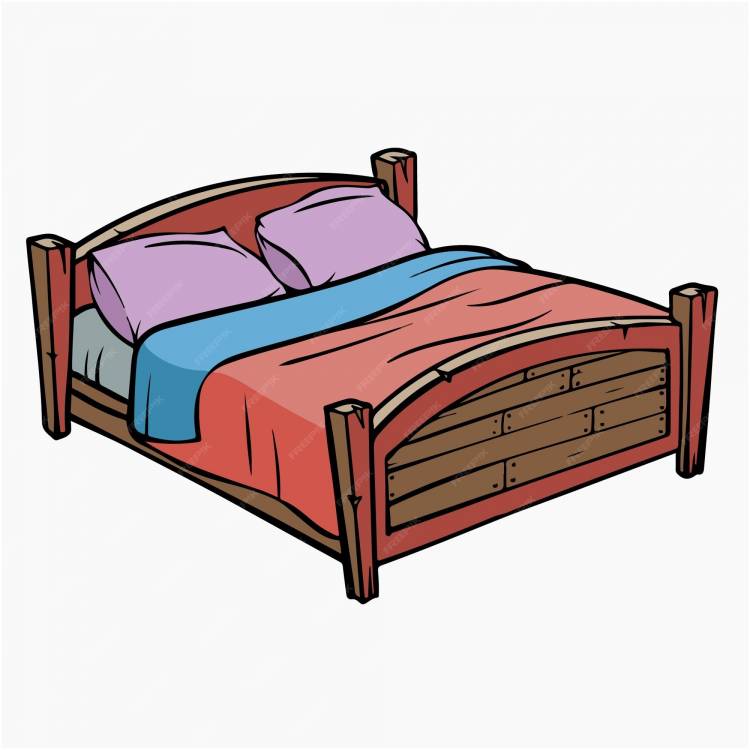 Рисунок кровать с подушкой