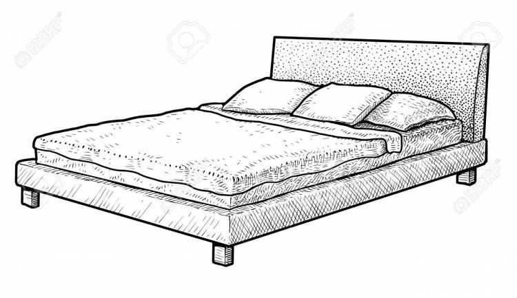 Кровать легкий рисунок