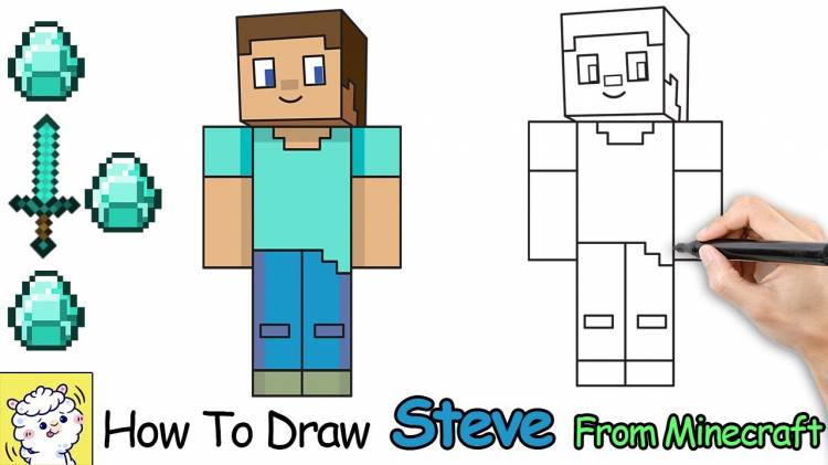 как нарисовать Стива из Майнкрафт
