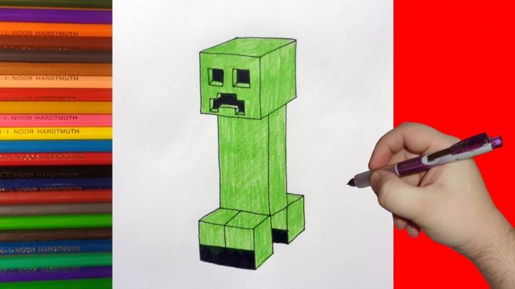 How to draw a Minecraft Creeper, Как нарисовать Крипера из Майнкрафта