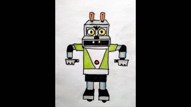 Заяц Робот из мультфильма Ну Погоди рисунки для срисовки