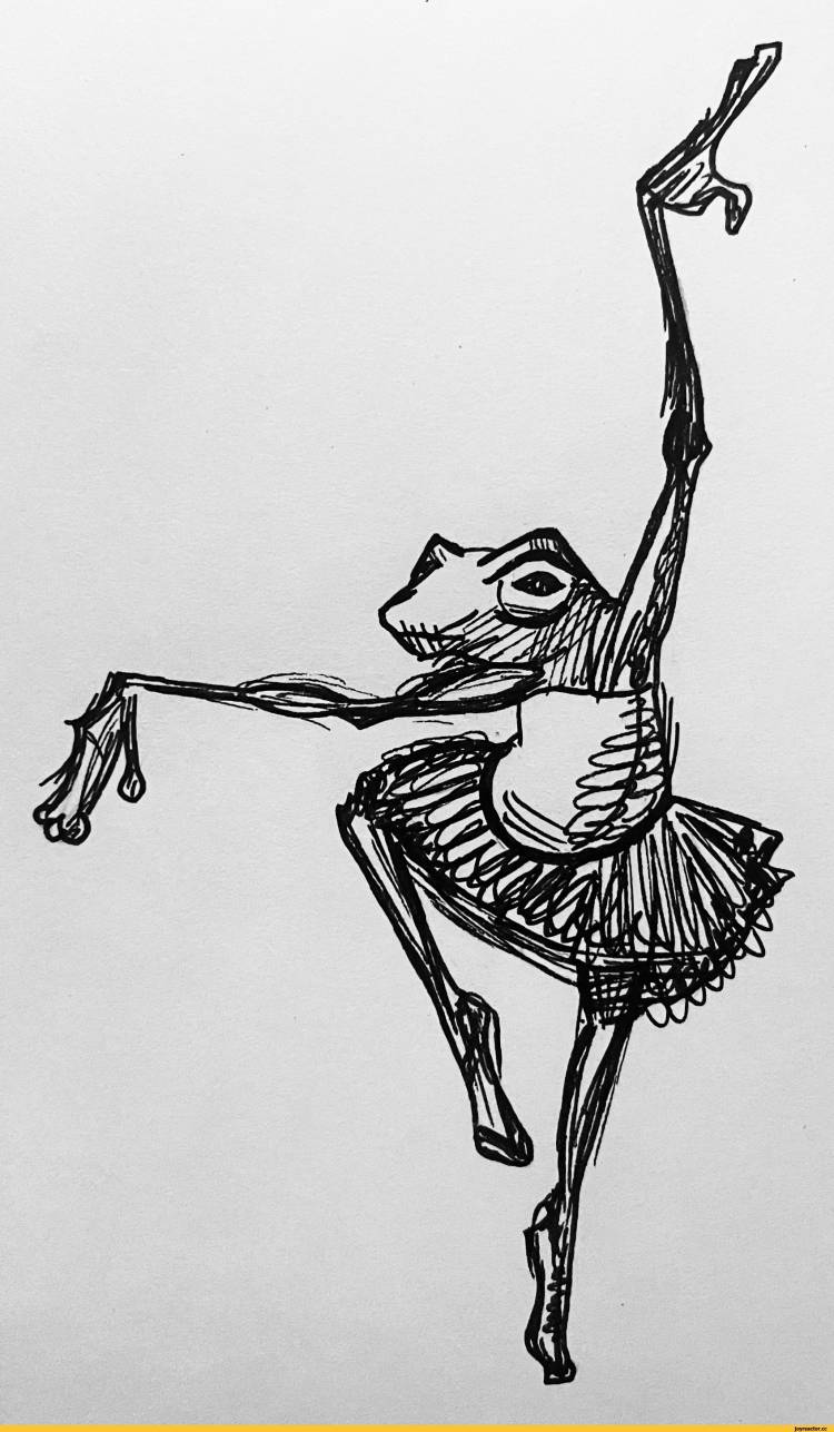 Лягушка балерина рисунок