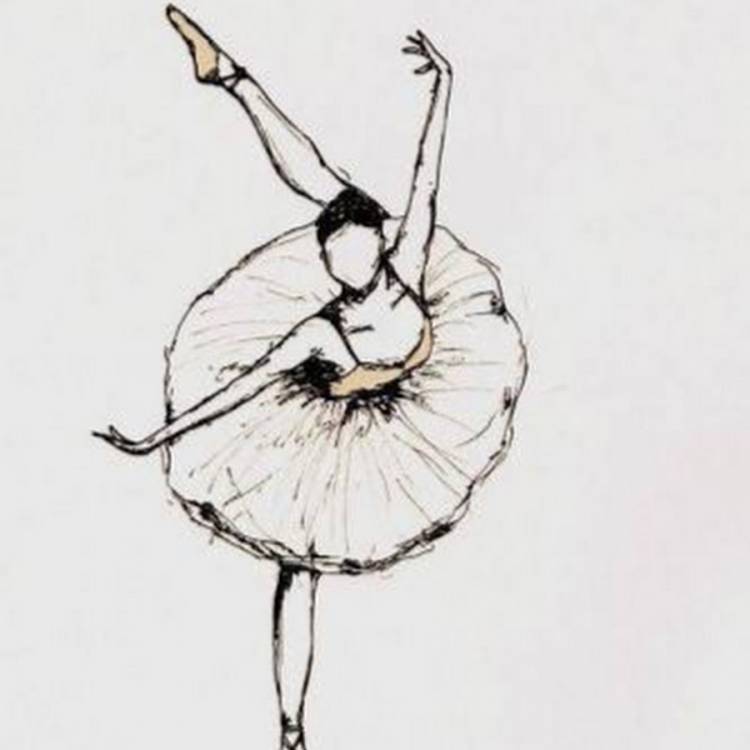Легкие рисунки балерины